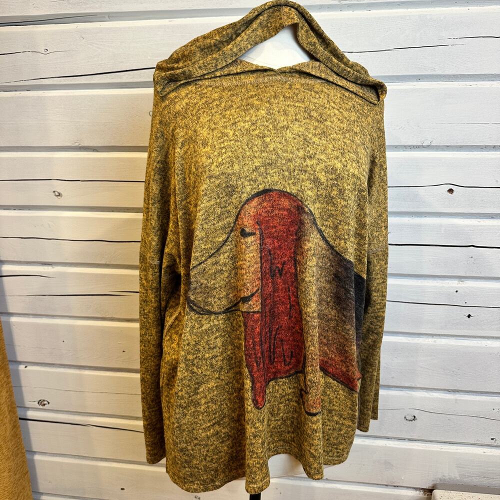 INOAH Basset Hound Graphic Hoodie Women’s XL Made in USA